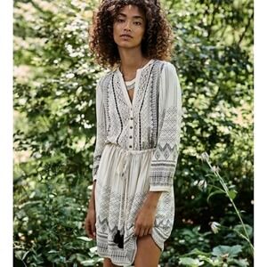 Floreat Anthropologie Dress Midi Boho Chic Casual Crocheted Size 2